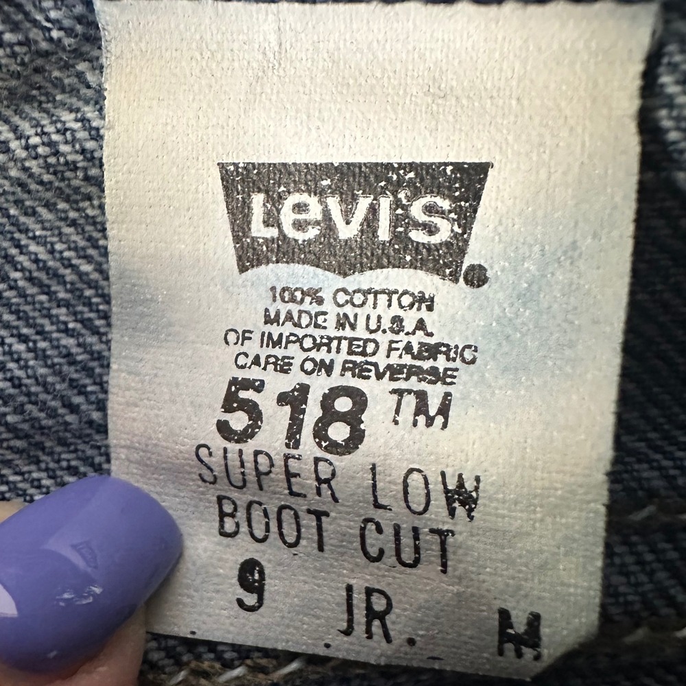 Levi's 518 Super Low Bootcut Jeans Woman Size 9 JR M Dark Wash Denim Y2K Vintage - Picture 8 of 10